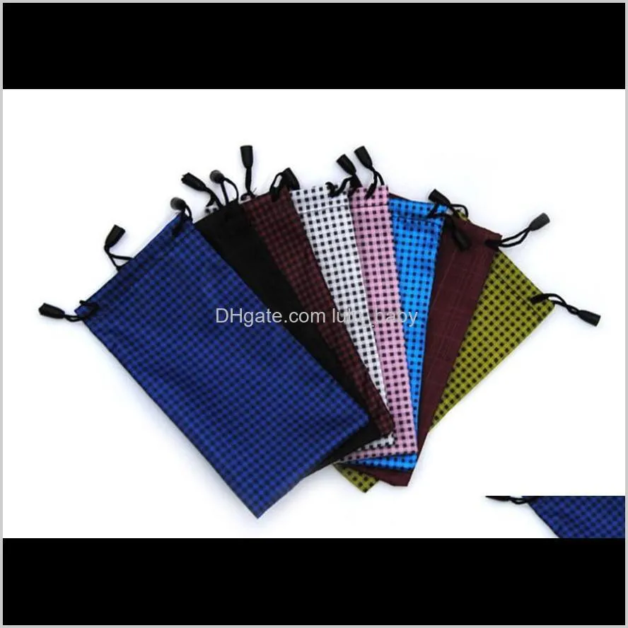 grid soft eyeglasses lattice bag sunglasses case bags water proof cloth mobile phone bag jewelry storage bag popular