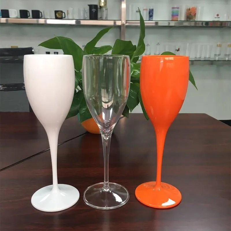 Wegwerp servies 175 ml Plastic Champagne Glas Wijnbar Acryl Transparante Goblet Cocktail Cups Feestelijke Feestartikelen Wedding Tablewa