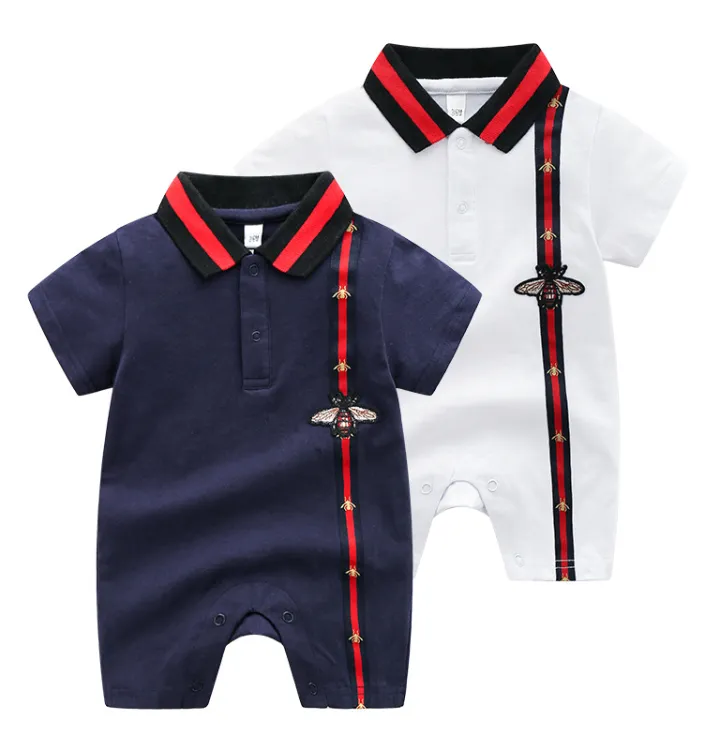 Romper niemowlęcy chłopiec ubrania z krótkim rękawem noworodek Romper bawełna odzież dziecięca maluch chłopiec markowe ubrania