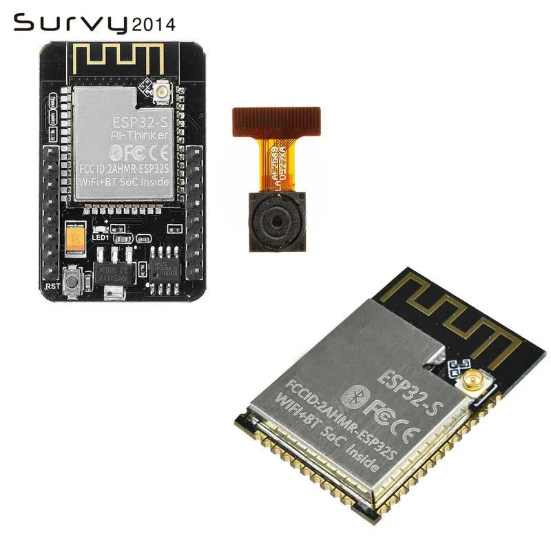 Integrerade kretsar WiFi + Bluetooth-modul ESP32 Seriell till WiFi / Kamera / Anxin / ESP32-Cam Development Board