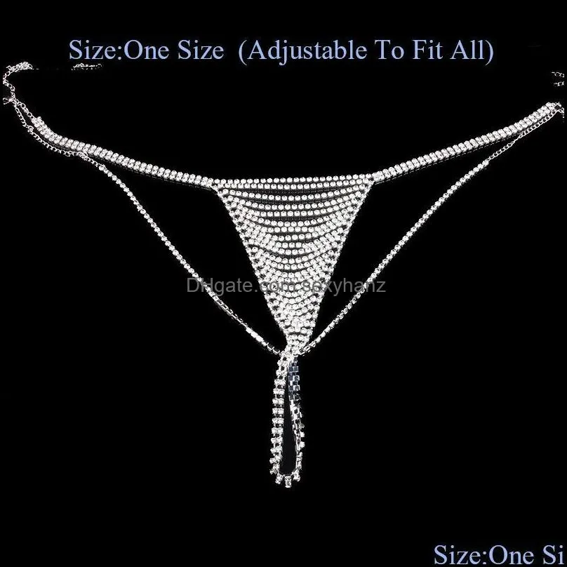 Other Brand Bling Rhinestone Underpants Women Sexy Crystal Layers G-string Female Night Club Bikini Underwear Cover Body Jewelry