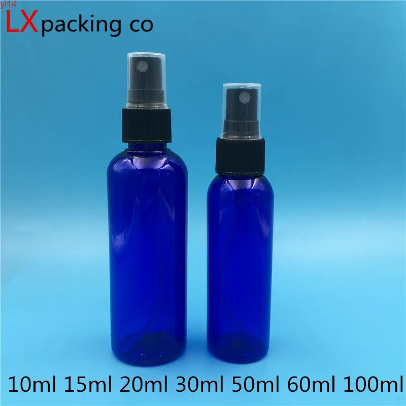 50 adet 5 ml 30 ml 50 ml 60 ml 100 ml 150 ml Kraliyet Mavi Plastik Parfüm Sprey Boş Şişeler Taşınabilir Losyon Küçük Sulama Contagnod Qty