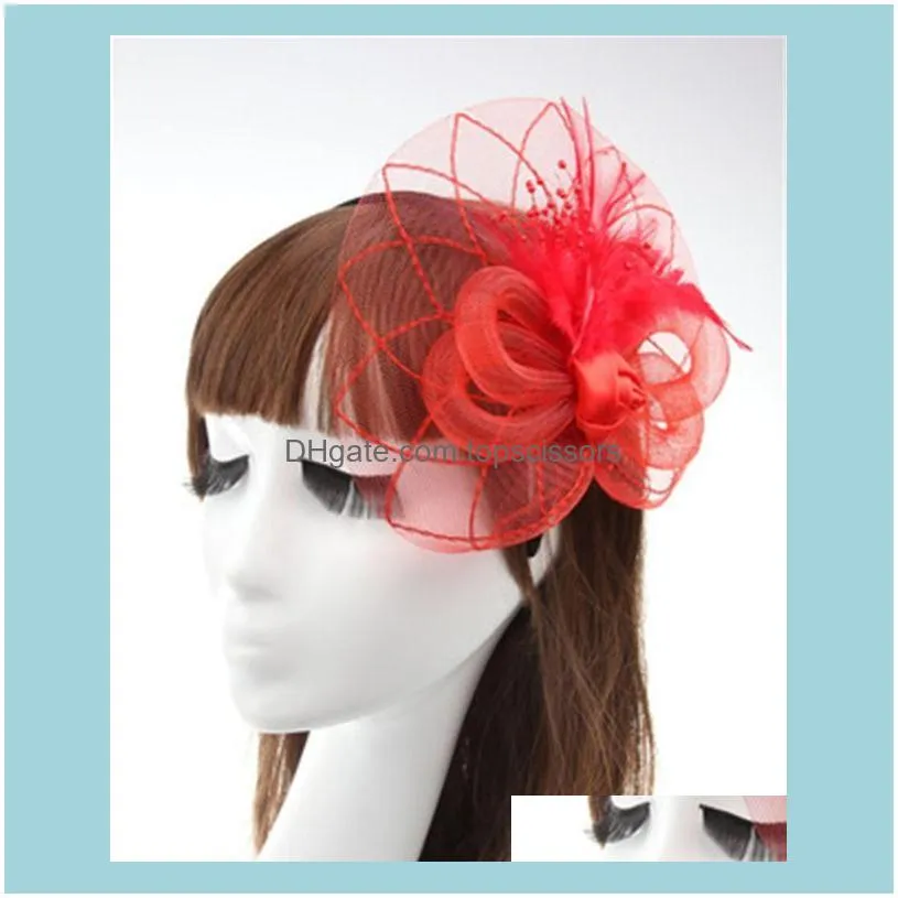 Women Headband Bridesmaid Sweet Yarn Feather Ears Solid Hairband Hair Accessories Flower Head Wrap Wholesale Marriage1