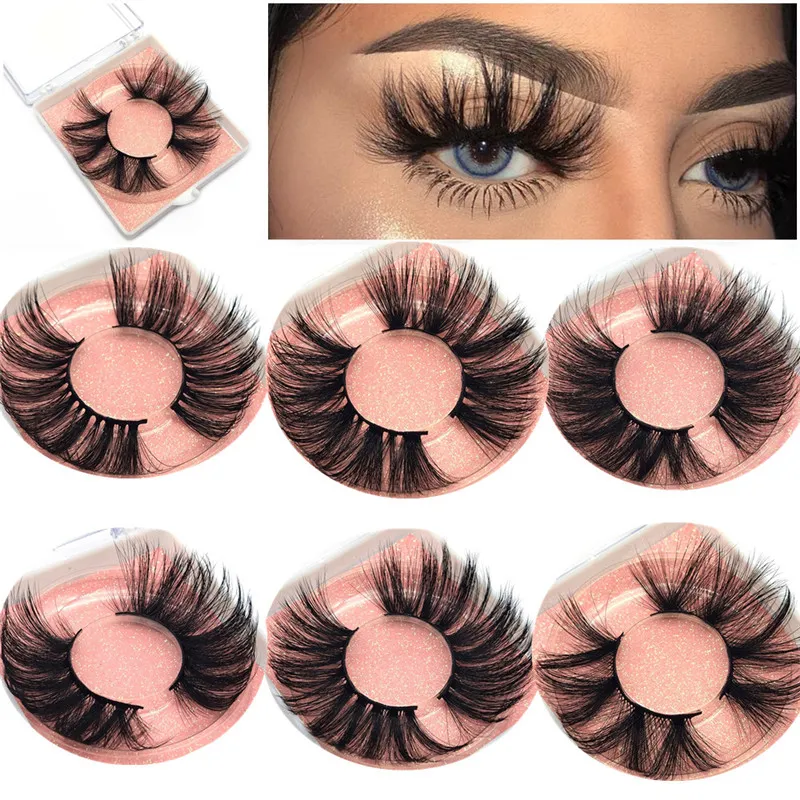 5d Norek rzęsy 25mm 3D Mink Lash 100% Handmade Fałszywe rzęsy Duże Długie Dramatyczne Puszyste Faux Mink Lashes Makeup Eye Lashes Extension do makijażu oczu