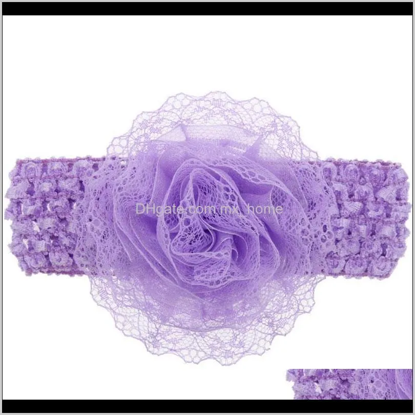 baby headwear head flower hair accessories flower soft elastic crochet headbands stretchy hair band shipping