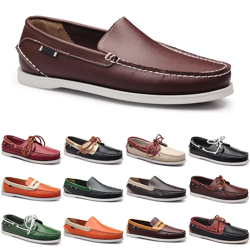 Leather Shoes Men Fabric Casual Loafers Sneakers Bottom Low Cut Classic Brown Dress Shoe Mens Tr 22 s