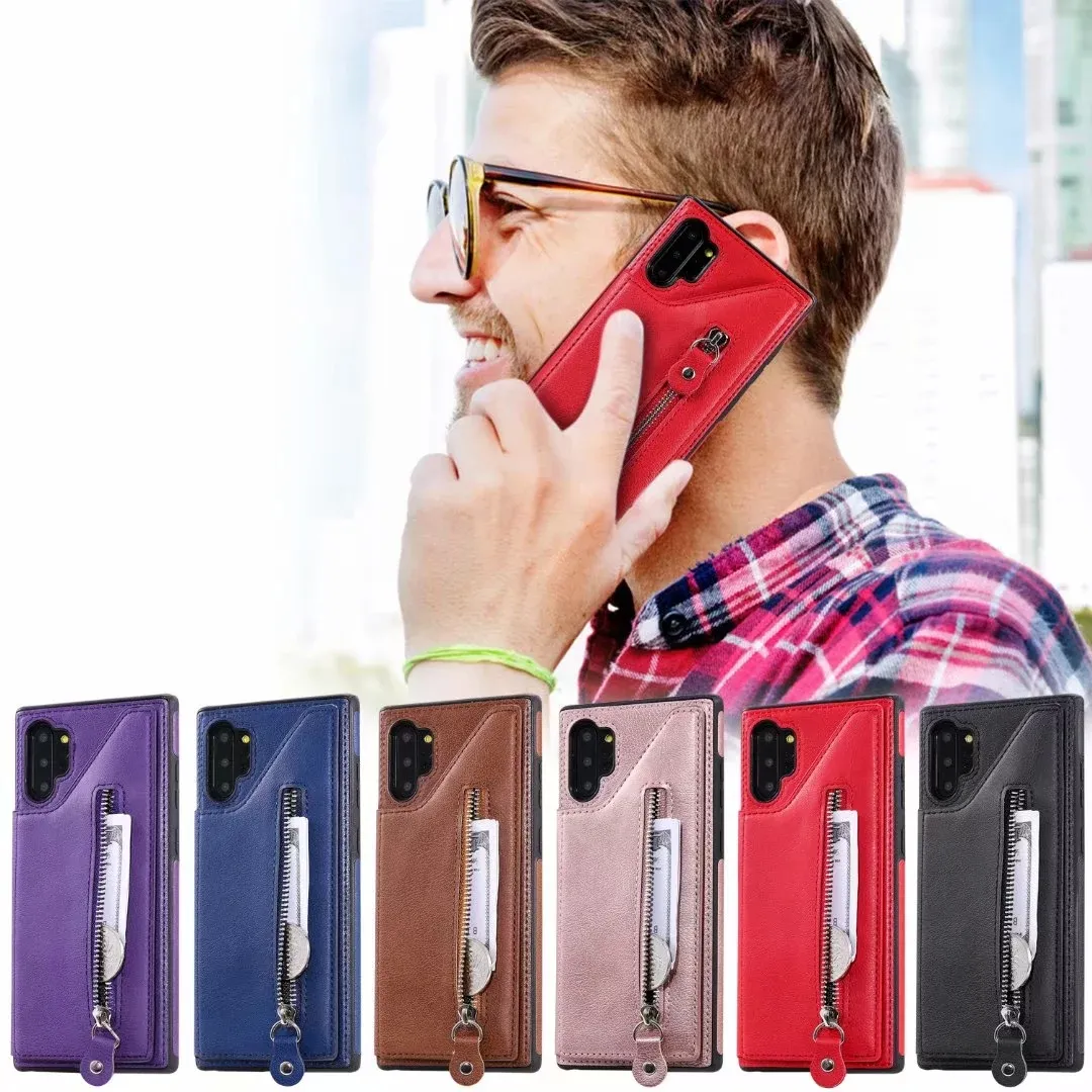 Casos de telefone ￠ prova de choque para o Samsung Galaxy Note20 S21 S20 Ultra Note10 Plus Daul Buckle PU PU CAPA DE CAPELA DE CAPAR