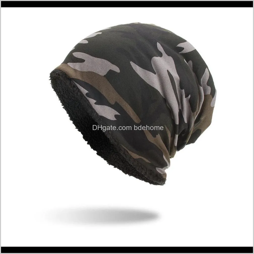 autumn winter hat men women tactical military army camouflage velveted beanie knitted cotton skullie thermal scarf camo cap