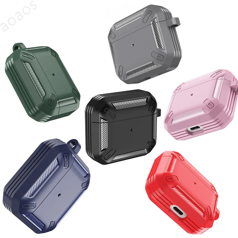 Etui pour écouteurs housse de protection sans fil bluetooth coque en fibre de carbone pour Airpods Pro