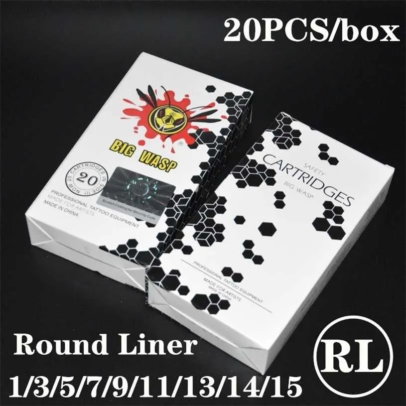 BIGWASP Round Liner Tattoo Needle Cartridge Needles Standard #10 #12 0.M 0., 0,35mm Available In