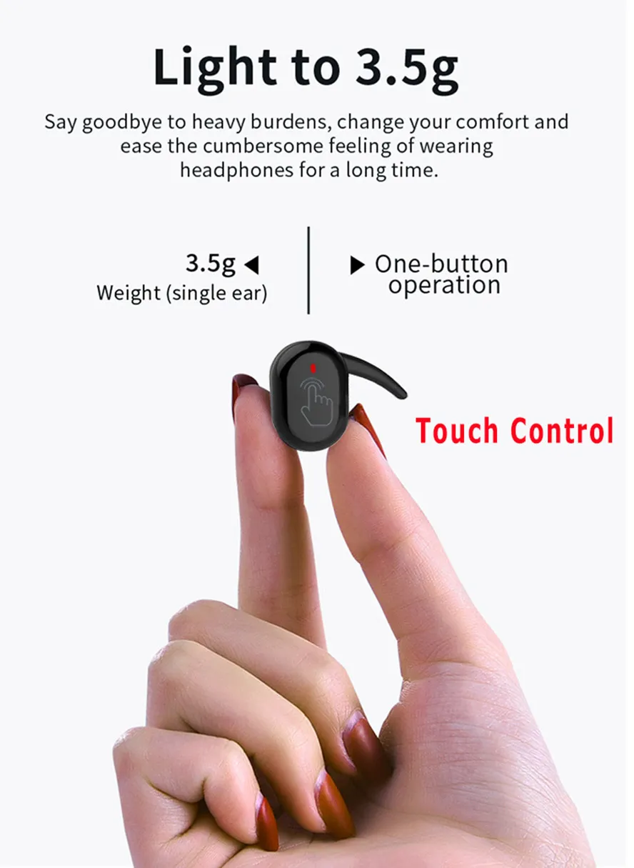 Auricular deportivo inalámbrico bluetooth 5.0 in ear touch 2025