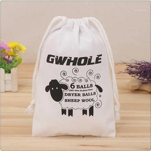 Gift Wrap 2021 The Customized Sheep Pattern Logo And Size Cartoon Alphabet Canvas Drawstring Bags Travel Organizer Jewelry Bag