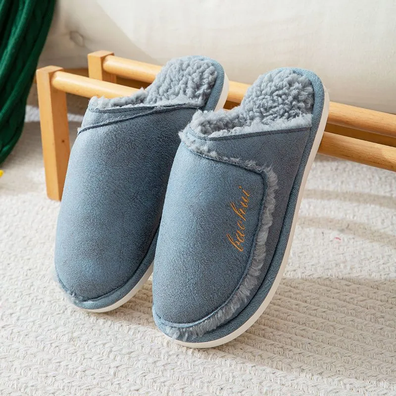 Winter cotton slippers home indoor warm comfort non-slip thick soles lovely lovers plush shoes Factory direct sale