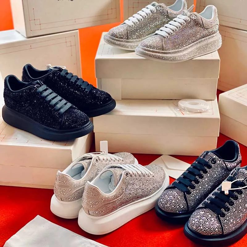 2021 Luxury merknaam schoenen voor mannen of vrouwen hoogwaardige diamant casual shoeess modieus en comfortabel paar sneakers exclusieve aanpassing