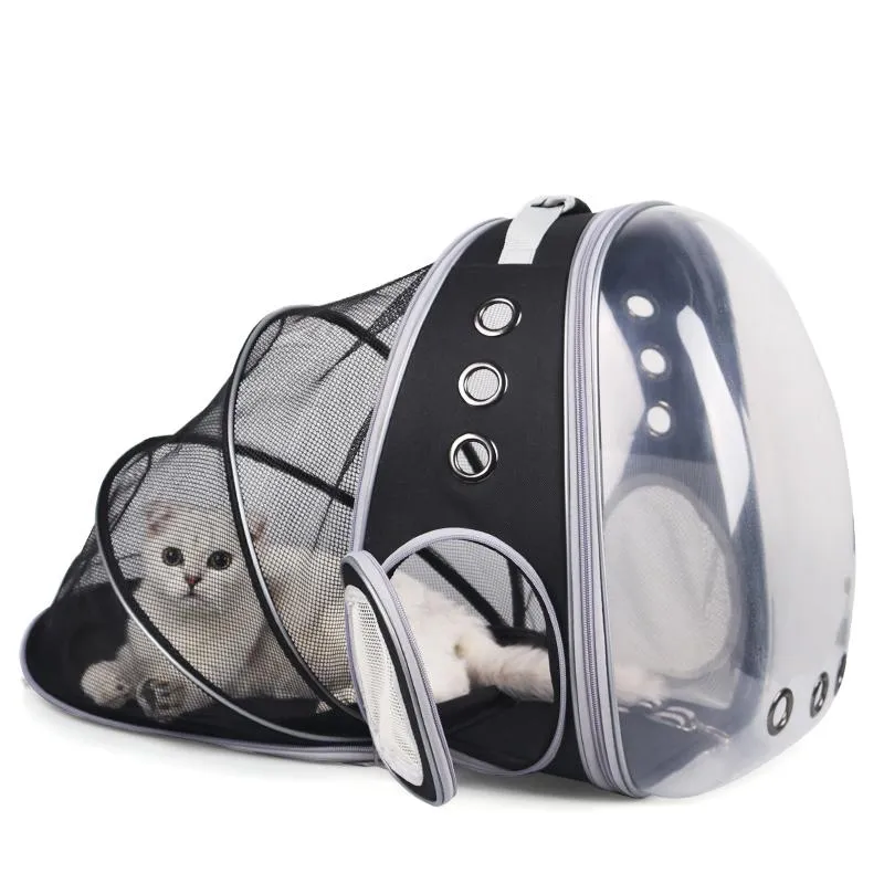 Dog Car Seat Covers Top Quality Breathable Expandable Space Travel Bag Portable Transparent Pet Carrier Cat Backpack For