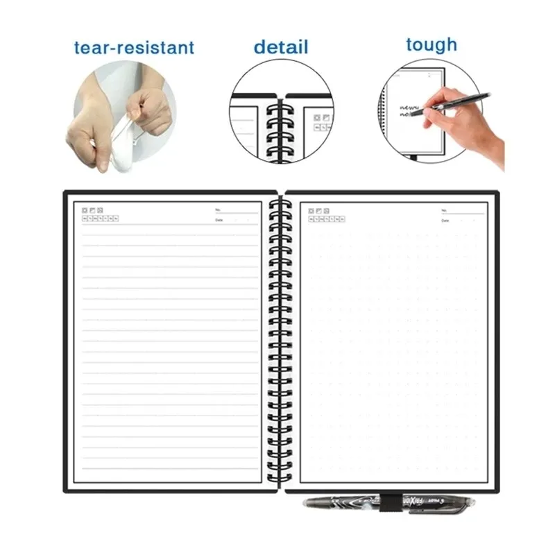 NEWYES SMART REUSBER Erasable Notebook Spiral A4 Notebook Paper Notepad Pocketbook Diary Journal Office School Ritning Gift New2032