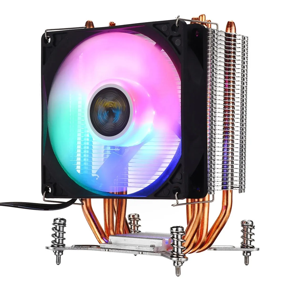 3Pin 1 Fans 4 Heatpipes Kleurrijke Backlit CPU Koelventilator Koeler Heatsink voor Intel LGA 775/1150/1151/1155/1156/1366