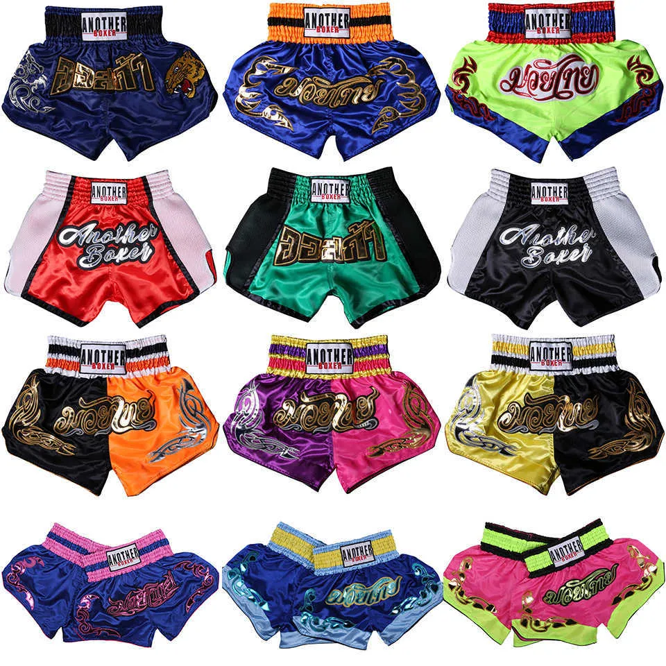 Муай тайские шорты профессиональные мужские Sanda боксерские костюмы для взрослых конкуренция обучение MMA борьбу с короткими брюками детей Althetic Shorts X0628