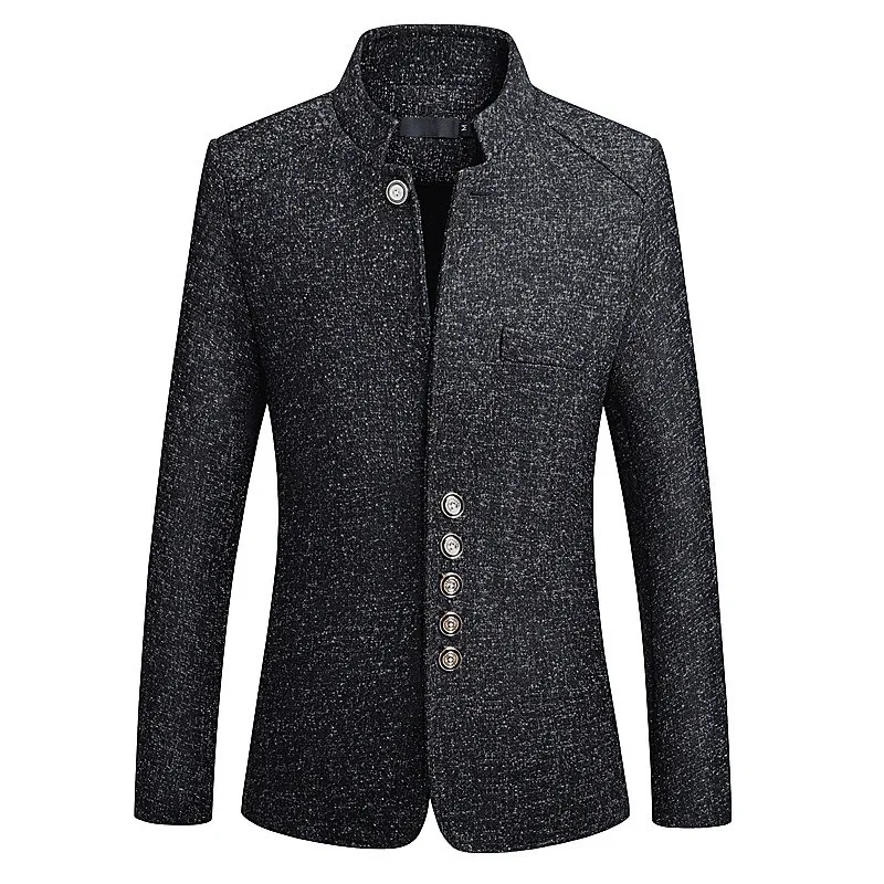 Fabrik Großhandel Casual Single West Herrenanzüge Slim Fit kleiner Anzug Britischer Gentleman Stehkragenjacke Dropshipping Blazer