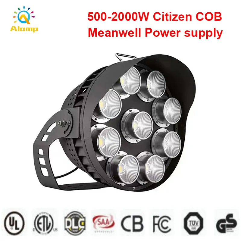 الأضواء الكاشفة الرياضية عالية الجودة 38º 45º 60º درجة أضواء LED ستاديوم 500W 1000W 1500W 2000W مع ضمان 5 سنوات