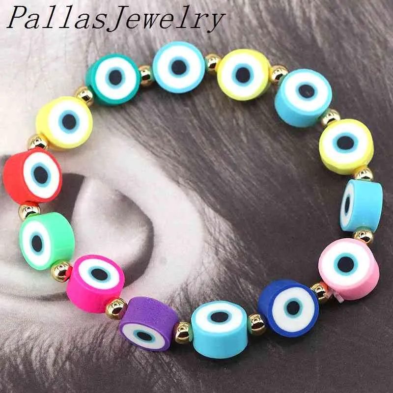 10Pcs Turkish Eye Bracelets For Women Colorful Beads Bracelet Trendy Jewelry Simple Cute Braclets Beaded Summer Jewellery