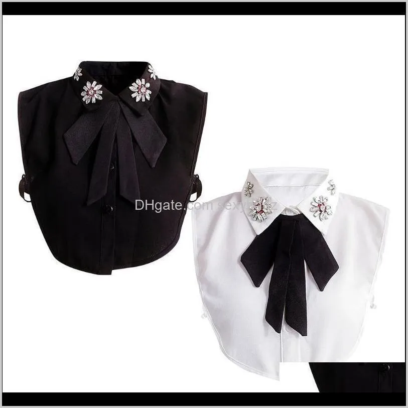 imitation diamond beads lapel fake collar black bowtie necklace choker buttons y5gc imitation qylyau