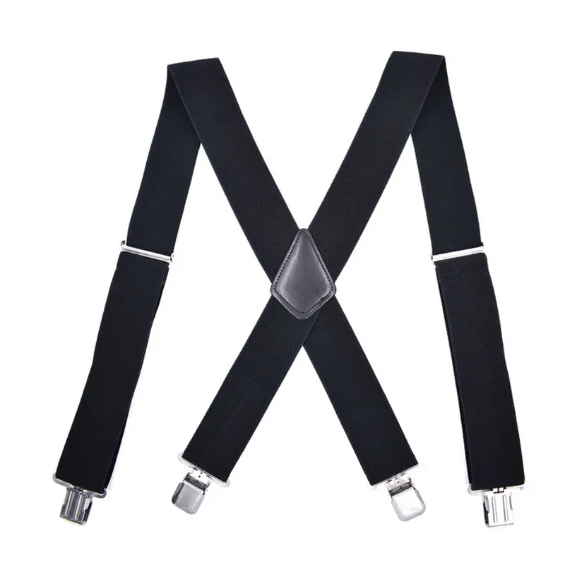Bretelles élastiques réglables pour hommes, 50mm de large, en forme de X avec Clips métalliques solides, bretelles tirantes unisexe Br