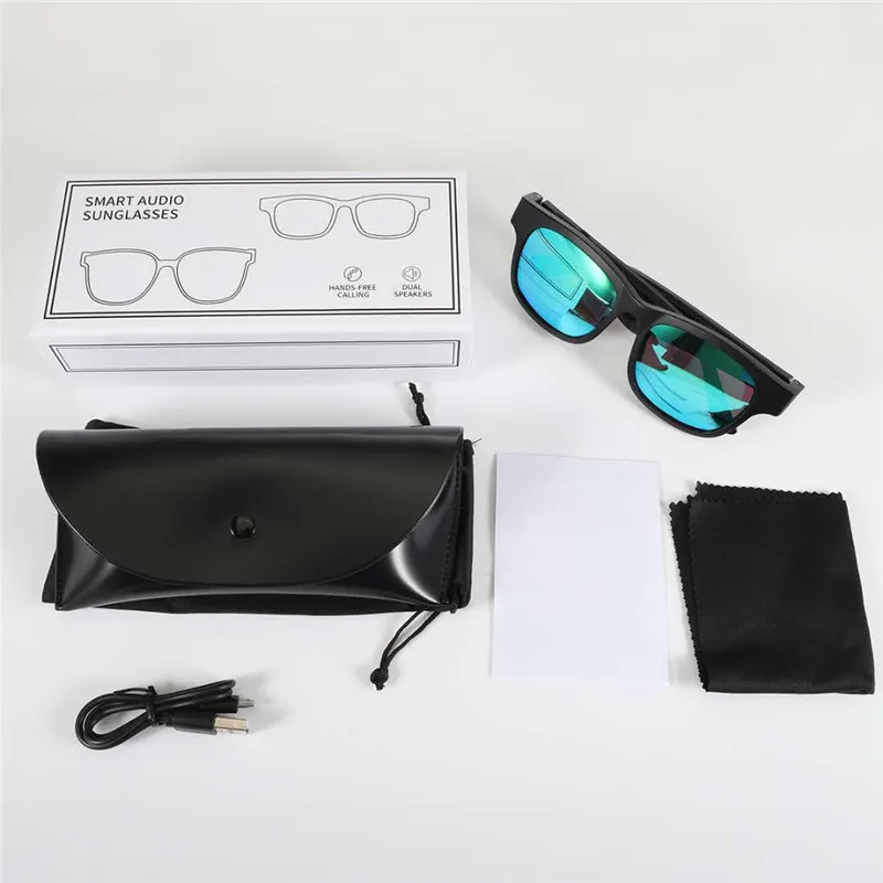 Top Quality Fashion 2 In 1 Smart Audio Sunglasses with Polarizing Coated Lens Bluetooth Headset Headphone Dual Speakers Hands-free Calling A14