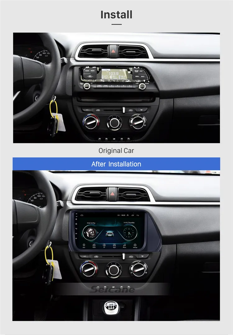 9 inch Android 8.1GPS Navigation for 2017 Hyundai VERNA Support Mirror Link 3G Bluetooth USB