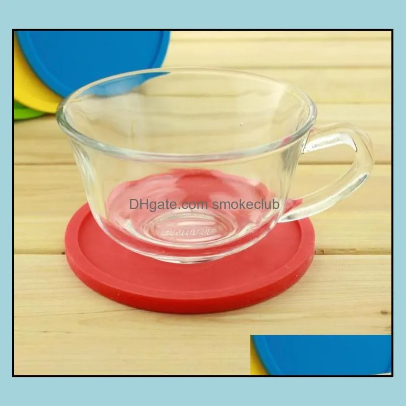 Colored Silicone Round Coaster Coffee Cup Holder Waterproof Heat Resistant Cup Mat Thicken Coffee Coaster Cushion Placemat Pad SN5061