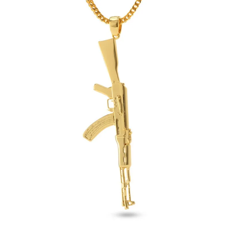 Ak 47 Necklace Gold Plated Ak47 Gun Pendant Necklace Trend Jewelry From