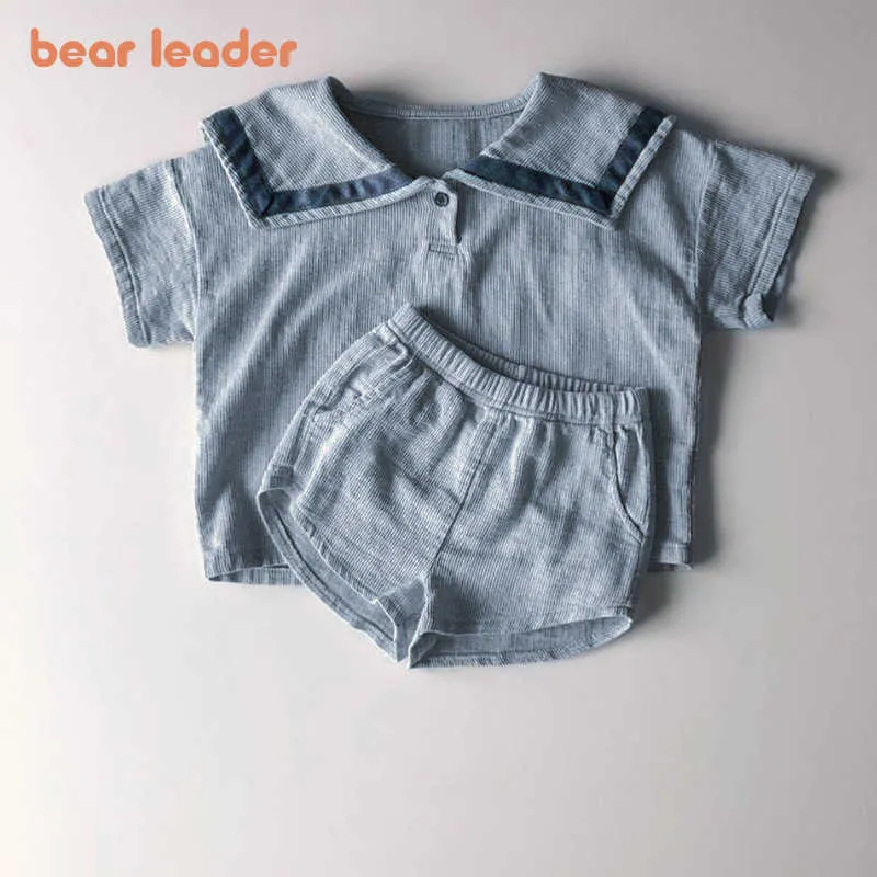 Bear líder bebê meninas casuais conjuntos de moda criança manga curta t-shirt e shorts outfits casuais articulados nascidos ternos 210708