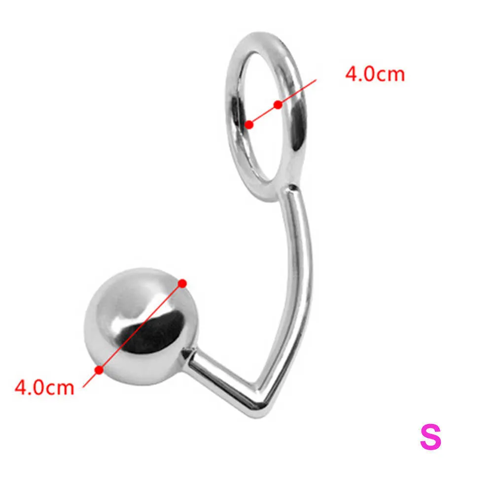 FBHSECL 40/45/50mm Metal Anal Hook With Penis Ring... From Heijue01, $13.77 
