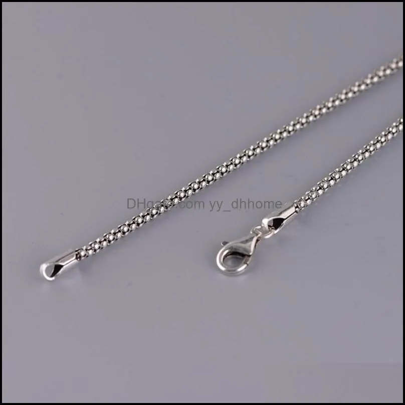 Chains True Silver Popcorn Necklace Men Women 925 Sterling Corn Girls Thai Long Chain Pendant Jewelry