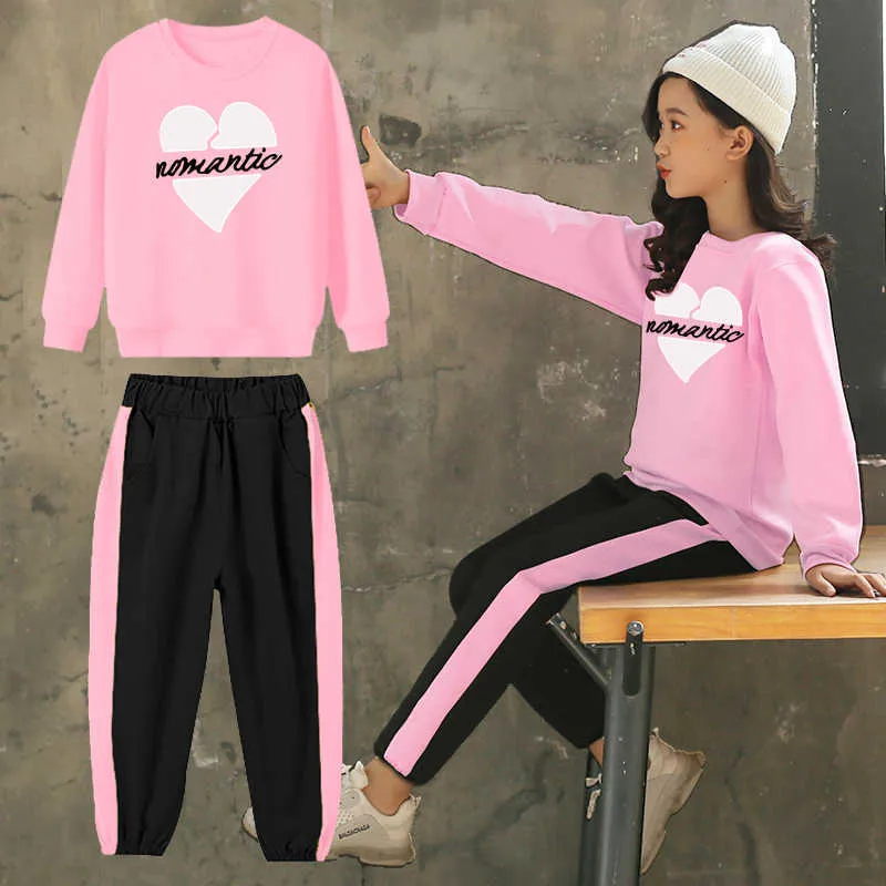 Spring Girls Clothing Sets Enfants Sweatshirt Manteaux Pantalon Sur