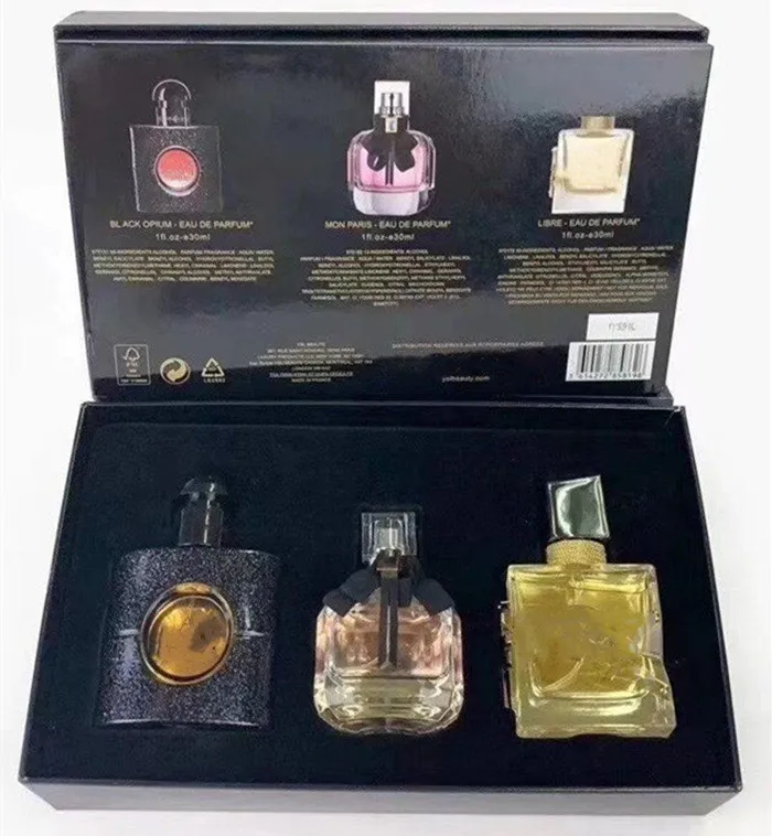 Klassieke geurige drie-delige set parfum sexy charmante naturallong-blijvende aroma spray 3 * 30ml