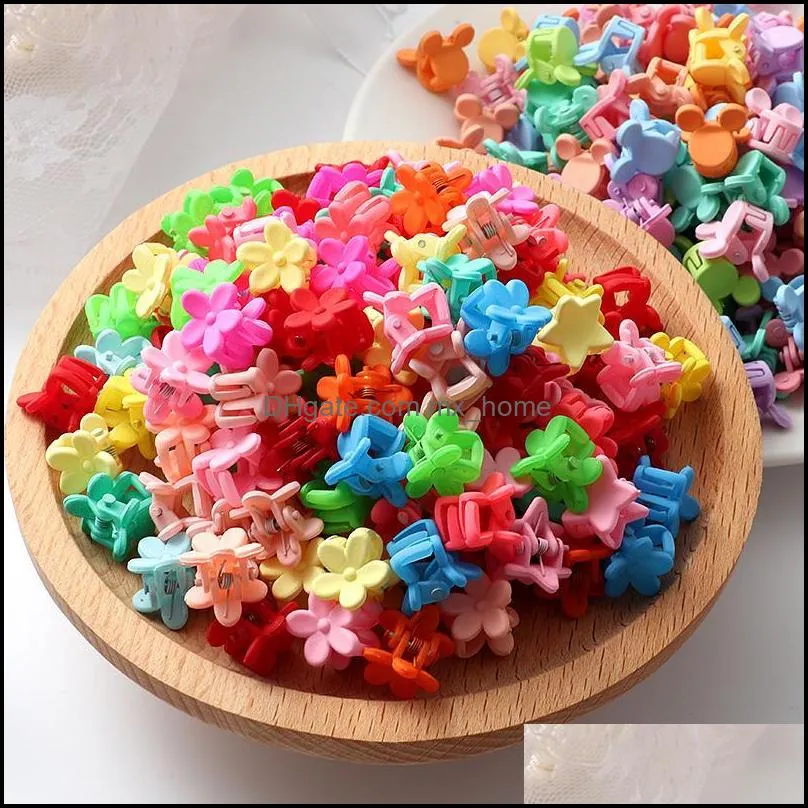 Hair Accessories 10/20Pcs Girls Cute Colorful Clips Flower Star Small Kids Sweet Hairpin Cartoons Fashion Accories