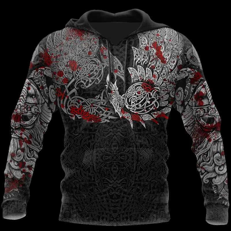 Erkek Hoodies Tişörtü Viking Dövme 3D Baskılı Fermuar Hoodie Kadınlar Erkekler Için Cadılar Bayramı Kazak Noel Cosplay Kostüm 67