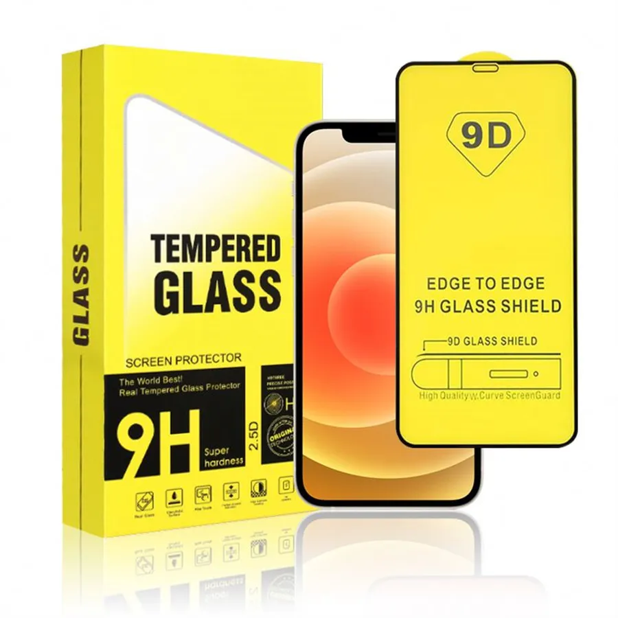 10in1 9D Screen Protector Volledige Cover Lijm Gehard Glas film Voor iPhone 15 14 13 12 MINI PRO 11 XR XS MAX 8 7 6 Plus Met Retail-pakket