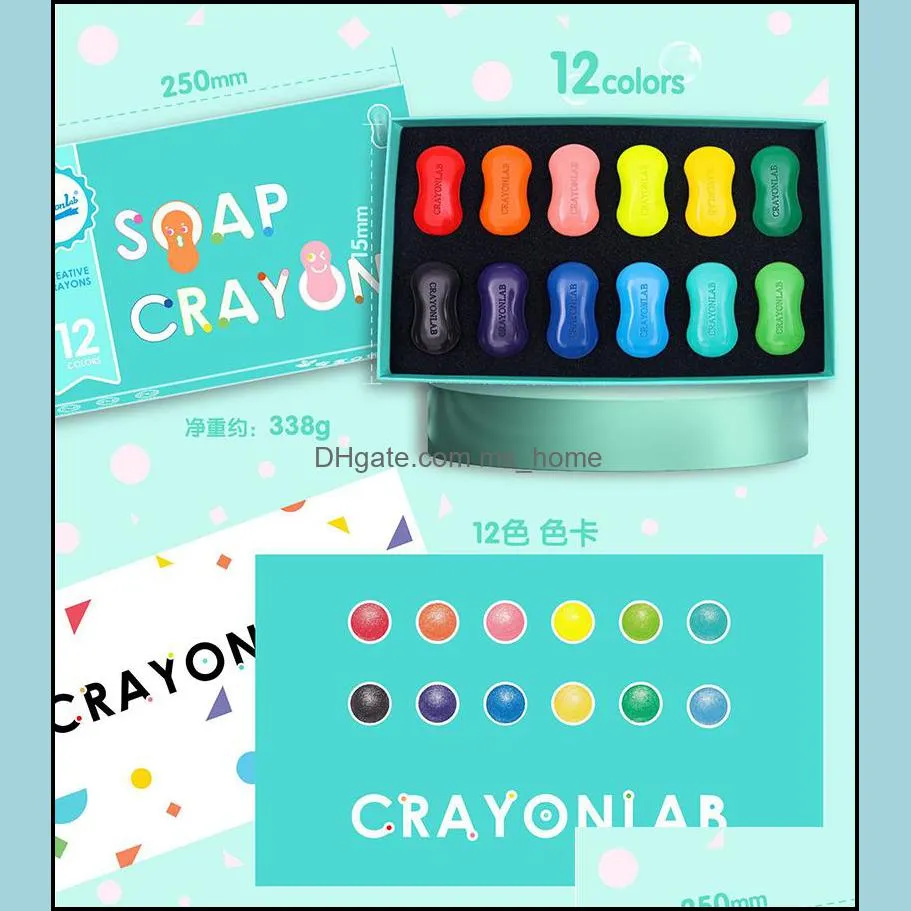 Newest Finger Soap Crayon Kid`S Safety Modeling 3D Color Brush Set Children`S Baby Crayons 6 Colors Suit Sets Safe Non-Poisonous