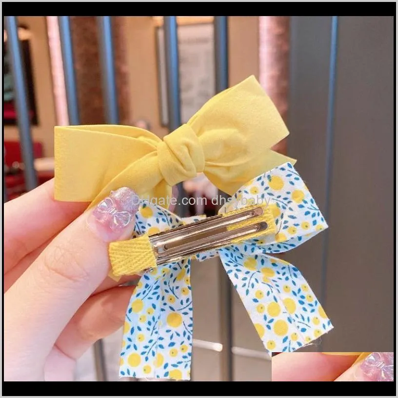 fashion girl`s broken flower bow hairclips cute horsetail ribbon hairpin korean version small clip