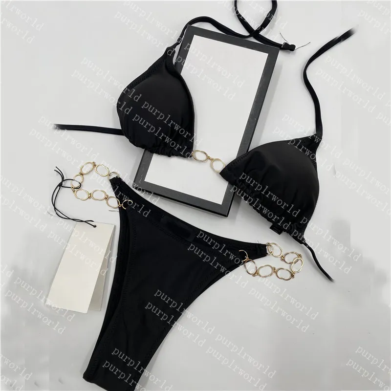 Nieuwste Ketting Bikini Voor Vrouwen Badmode Volledige Brief Sexy Charm Badpakken 4 Kleuren Ademend Meisje Badpak Beachwear