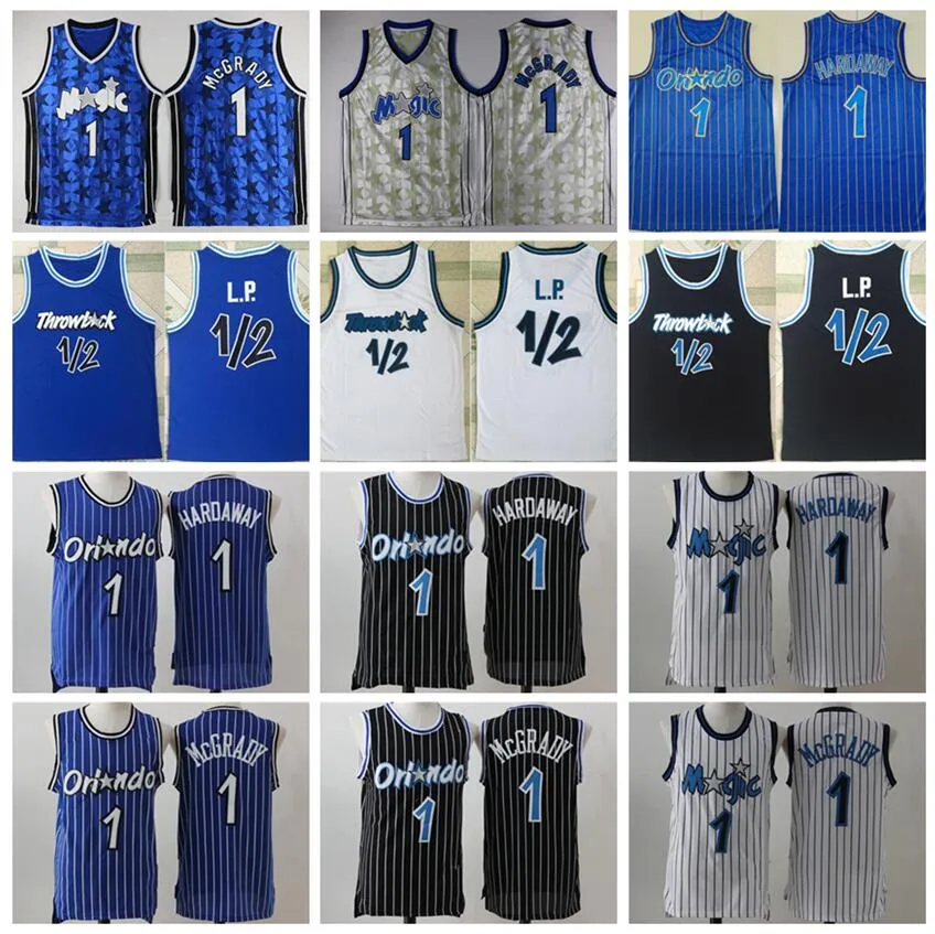 Basket Mohamed Bamba Tracy McGrady Jersey Penny Hardaway LP Anfernee Vintage Stitched Svart Blå Vit Toppkvalitet På rea