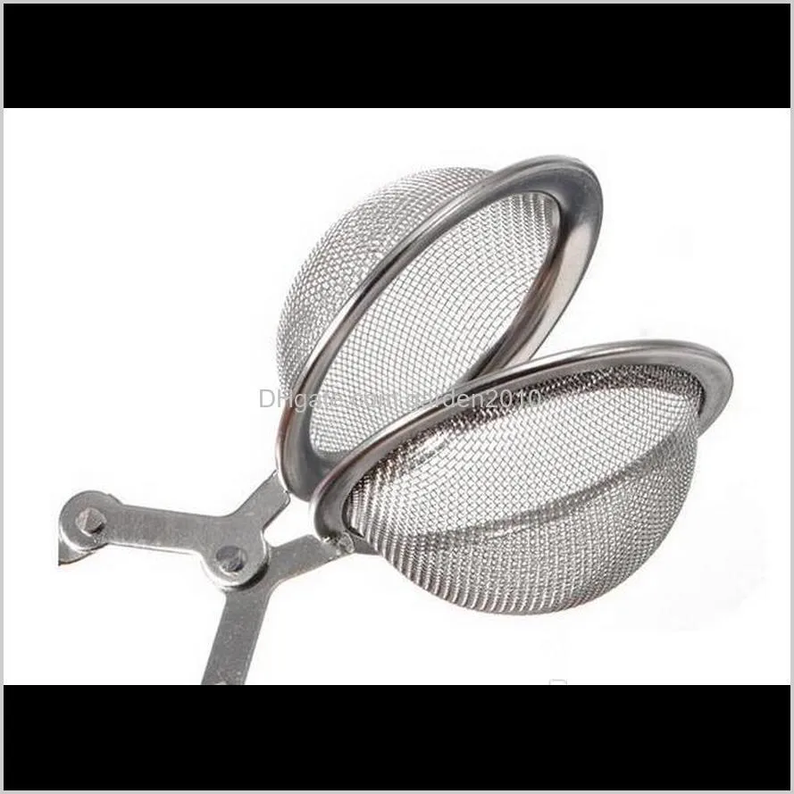 wholesale loose spring stainless steel spoon tea mesh ball infuser filter teaspoon squeeze strainer wedding favor gift shipping