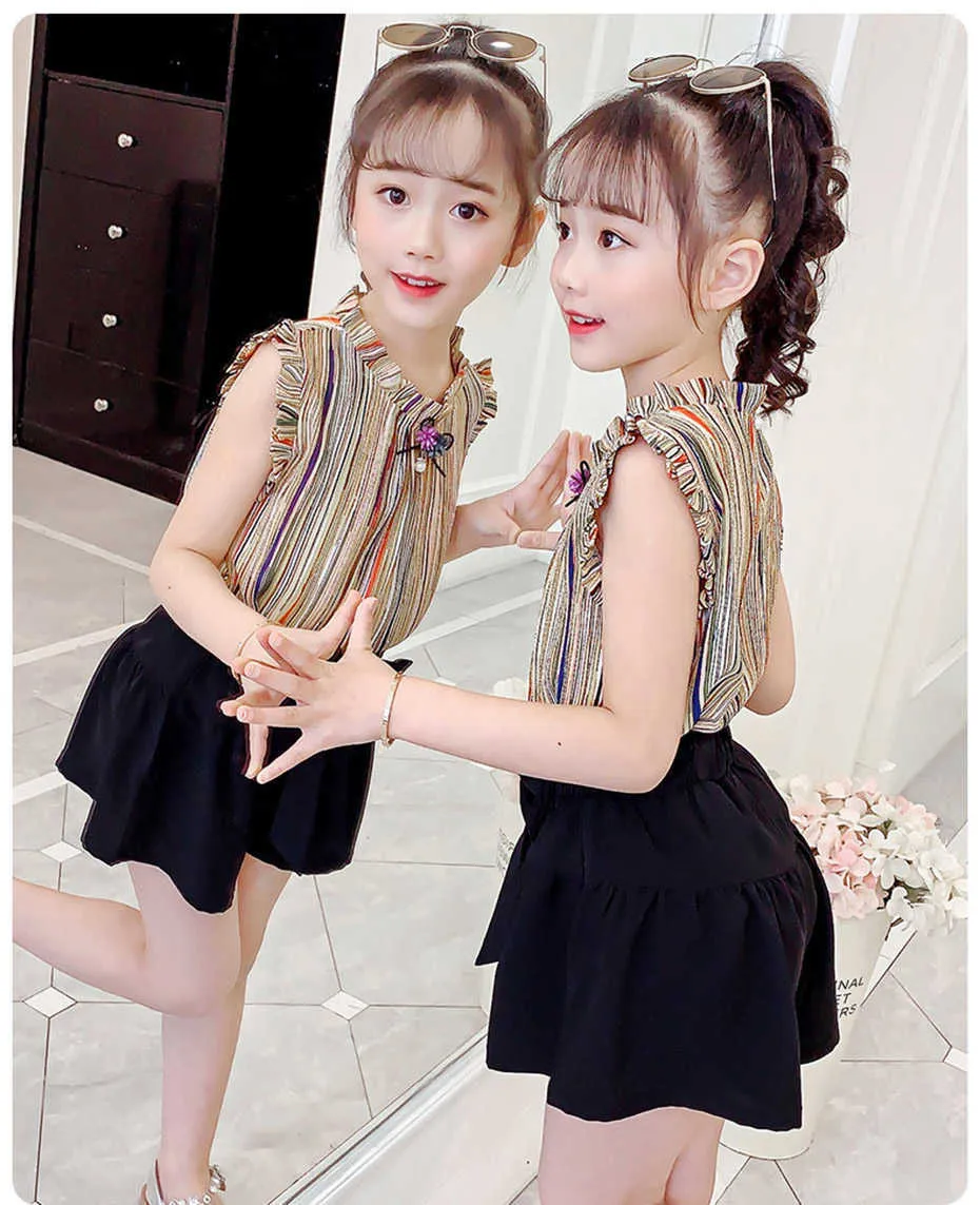 Teen Girls Clothing Rainbow Stirped Vest Short Costume For Clothes Girl Summer Childrens 6 8 10 12 14 210528 From 14 31 DHgate