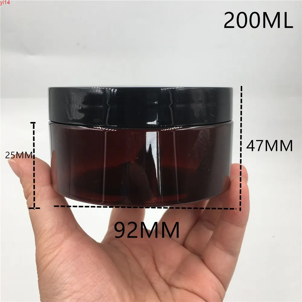 30PCS 200ml Drown Plastic Empty Huarache Bottles jar with Black White Screw lid Cream Cosmetic Containers good qty