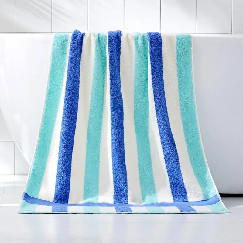 Handdoek Multi-kleuren gestreepte katoenen strand Terry badhanddoeken voor spa Outdoor Absorberende sneldrogend washandje 70x140 cm