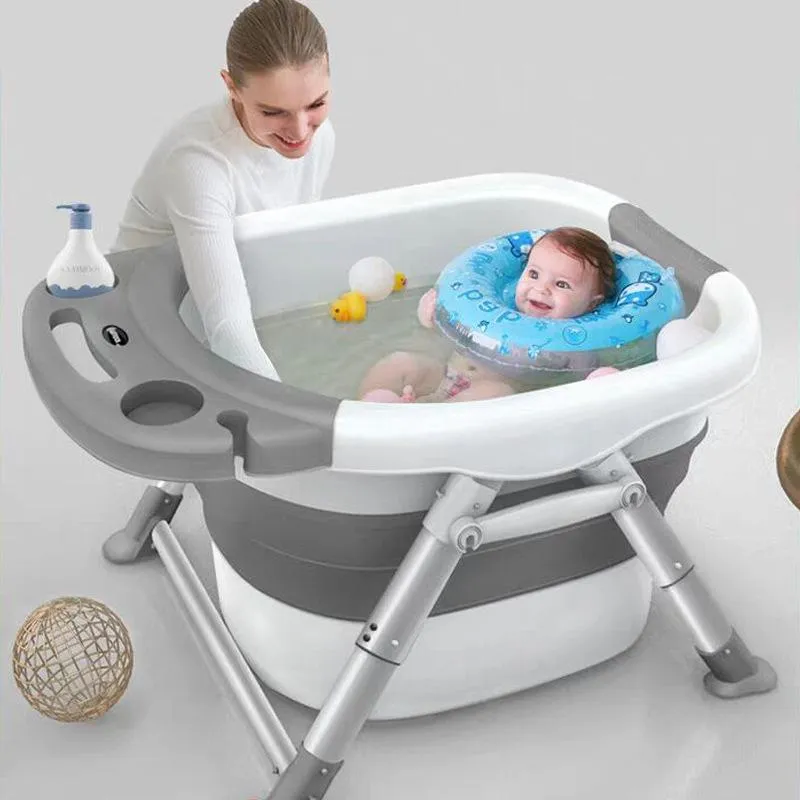 Multifunctional Folding Baby Bathtub For Infants Aluminum Alloy Step In