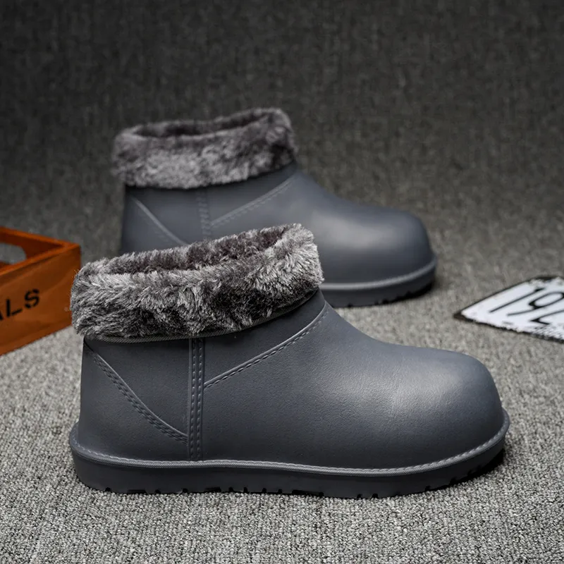 Noworodki zima Dodaj futro trzymaj ciepłe męskie buty śniegowe Slip na wygodne wodoodporne buty botki przeciwdeszczowe dla mężczyzn rozmiar 39-44