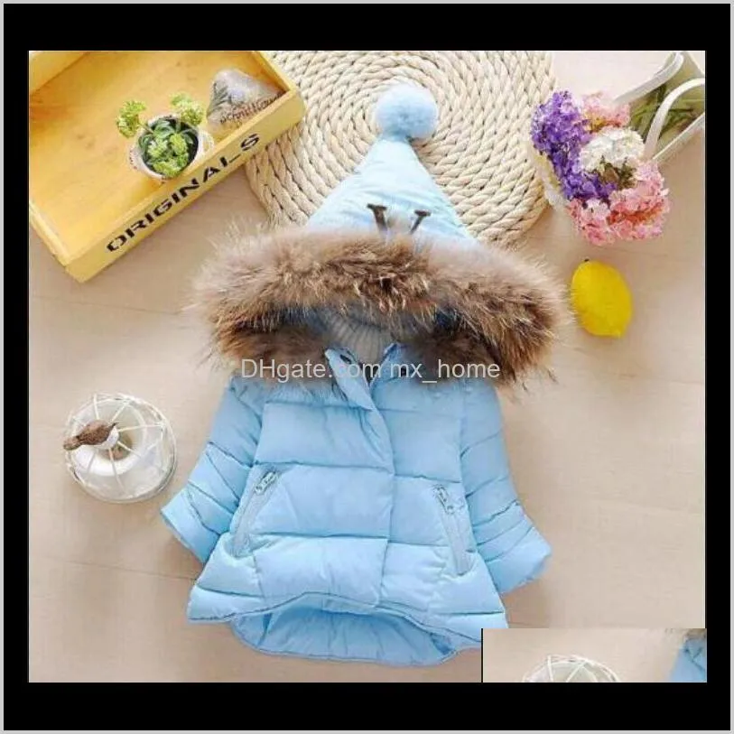 2020 children`s outerwear boy and girl winter warm hooded coat children cotton-padded down jacket kid jackets 1-6 years